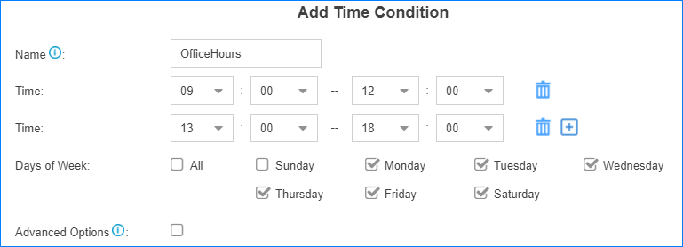 Time Conditions | in2tel