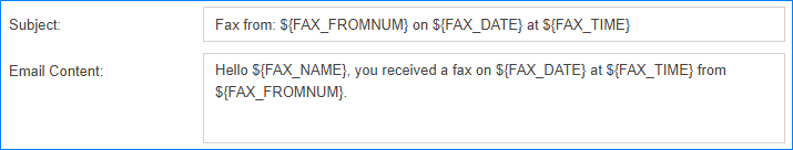 Edit 'Fax to Email' Template