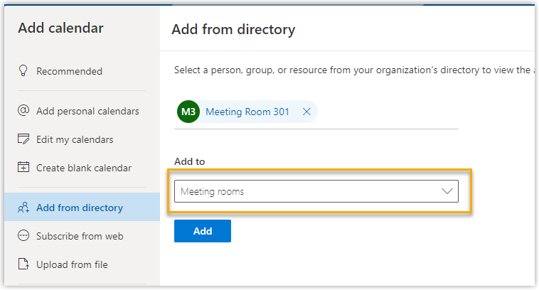 Add Commonly Used Room Calendars to Outlook Yeastar Workplace Help