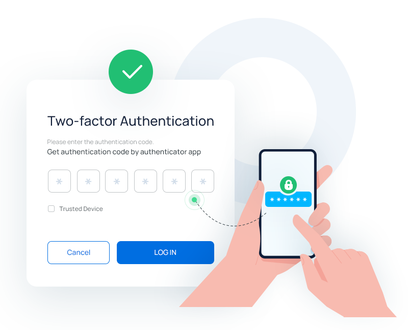 Receive a code for two-factor authentication